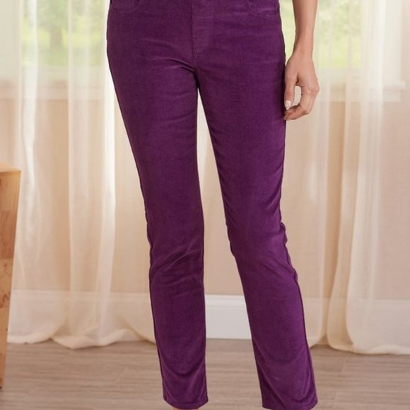 Soft Surroundings Pull On Relaxed Straight Corduroy Pants Color Burnt Hi… - Picture 11 of 11